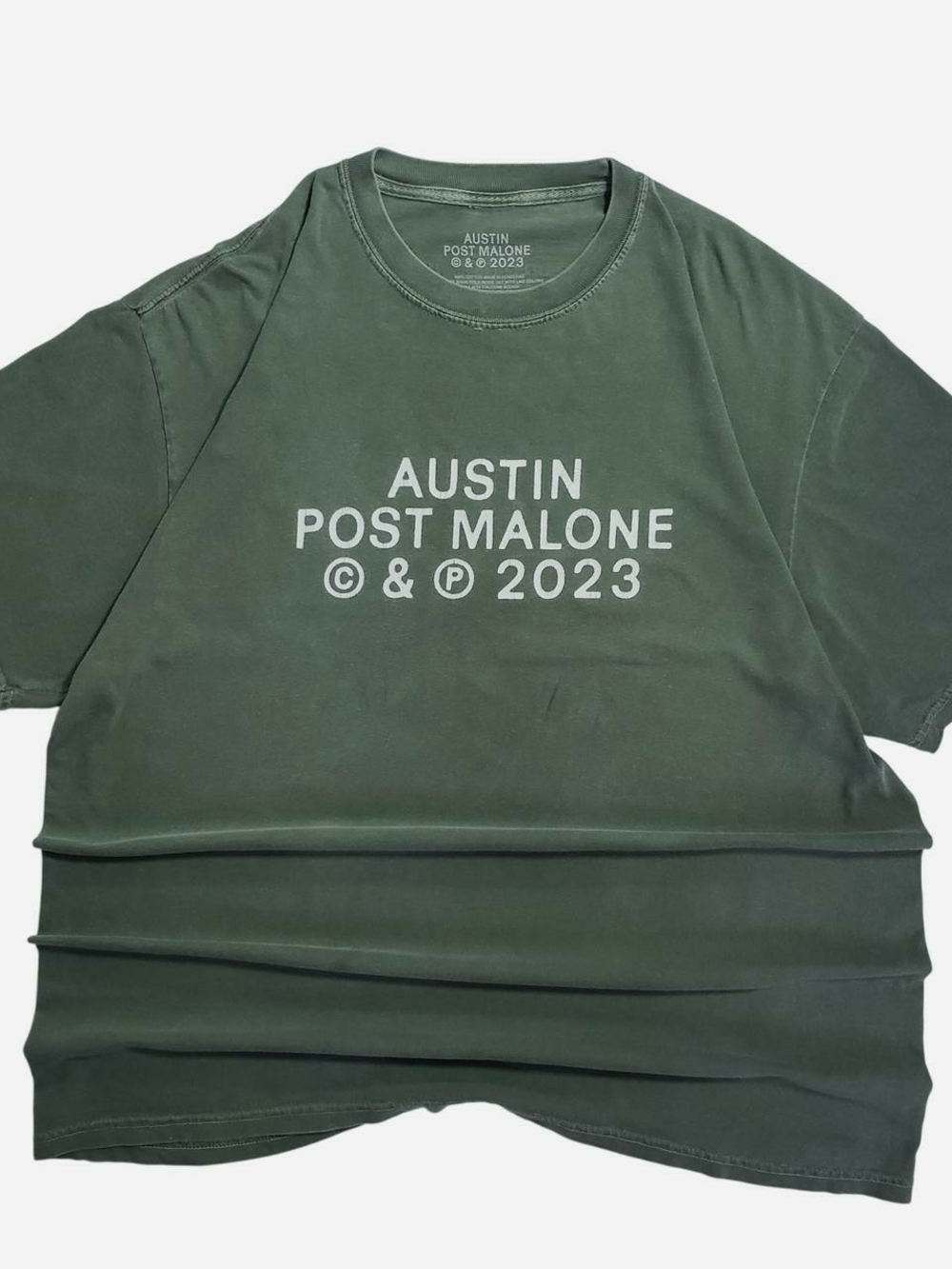 Vintage Austin Post Malone 2023 Tour Green Shirt